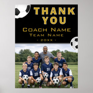 Soccer Football Coach Team Photo Poster