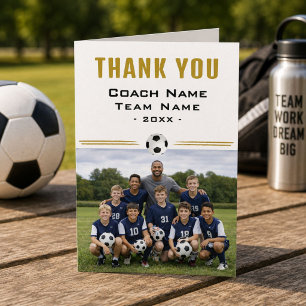 Soccer Football Coach Team Photo Thank you Card