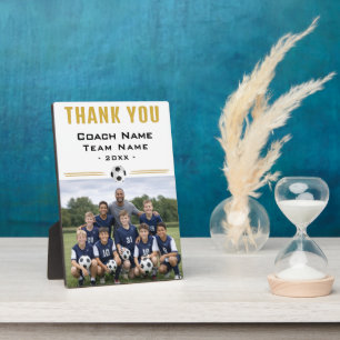 Soccer Football Coach Team Photo Thank you Plaque