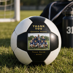 Soccer Football Coach Thank You Team Photo Ball