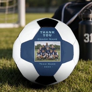 Soccer Football Coach Thank You Team Photo Ball