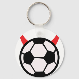 soccer football devil key ring
