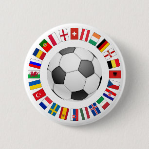Soccer Football European Championship 2016 6 Cm Round Badge