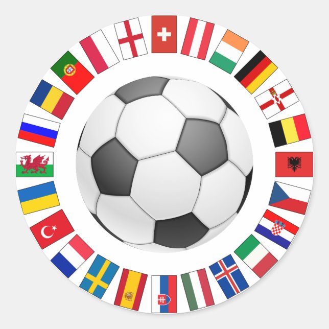 Soccer Football European Championship 2016 Classic Round Sticker (Front)