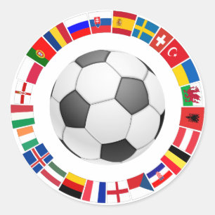 Soccer Football European Championship 2016 Classic Round Sticker
