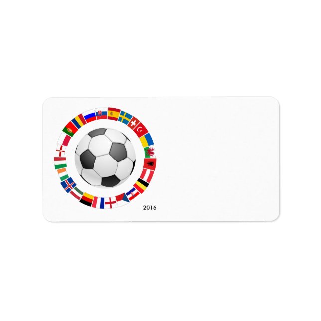 Soccer Football European Championship 2016 Label (Front)