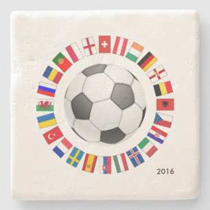 Soccer Football European Championship 2016 Stone Coaster