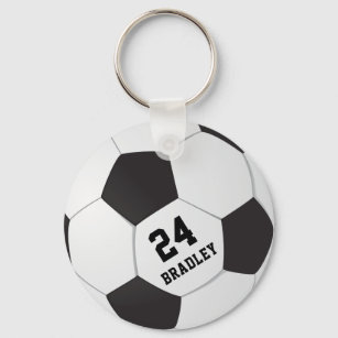 Soccer Football Gift   Personalised Name Number Key Ring