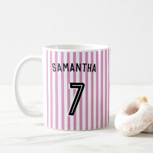 Soccer Football Girl Custom Player & Number Coffee Mug