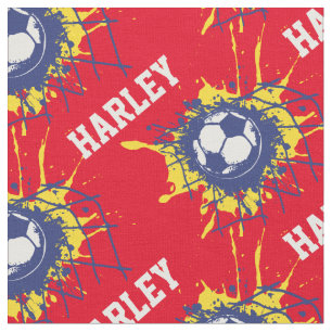 Soccer football goal custom name pattern fabric