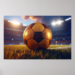 Soccer Football - Golden Ball Poster