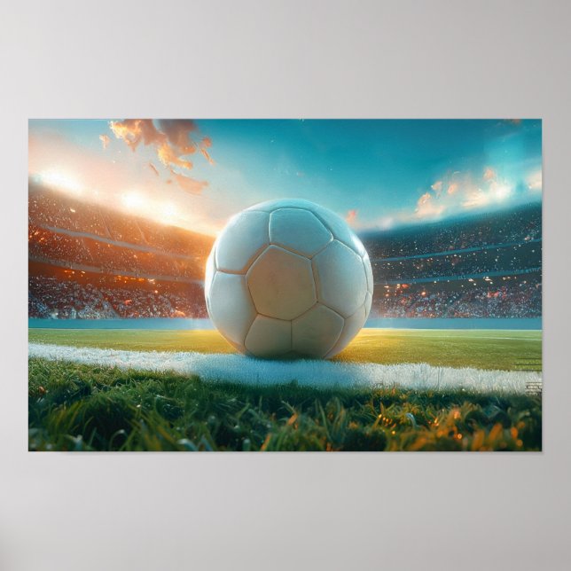 Soccer Football in white Poster (Front)
