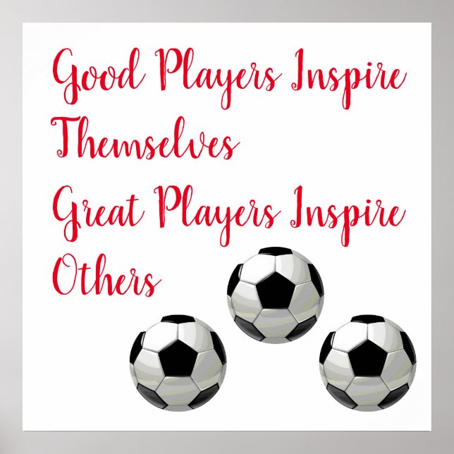 Soccer Football Inspirational Quote Inspire Player Poster (Front)