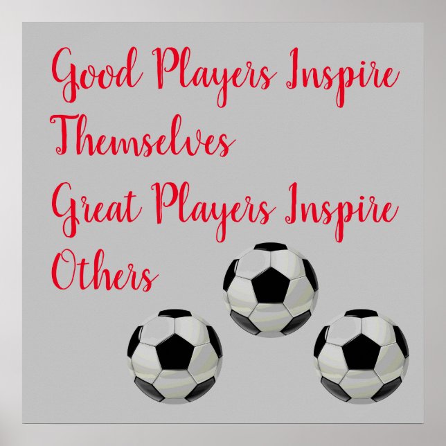 Soccer Football Inspirational Quote Inspire Player Poster (Front)