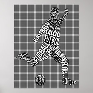 Soccer Football Languages Typography Poster