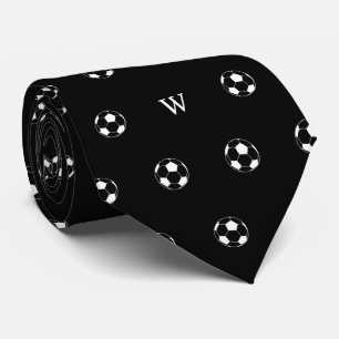 Soccer Football Lover Gift Monogram Initials Black Tie