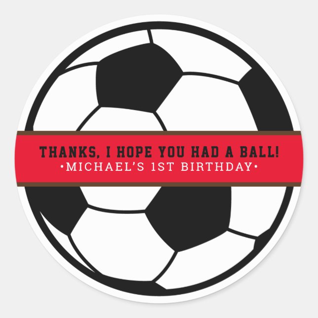 Soccer Football Party Thank You Favour Tag (Front)