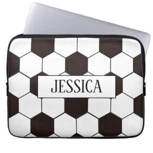 Soccer   Football pattern add your name Laptop Sleeve