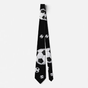 Soccer (football) Pattern Black Tie