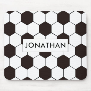 Soccer Football pattern Customisable Own name Mouse Pad