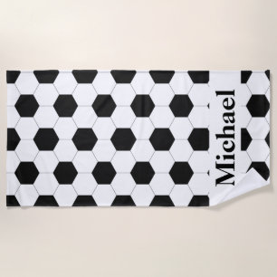 Soccer Football Pattern Design Personalized Beach Towel