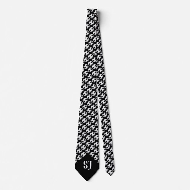 Soccer football Pattern | Monogram Sport Tie (Front)