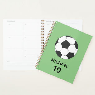 Soccer Football Personalised Name And Number Planner