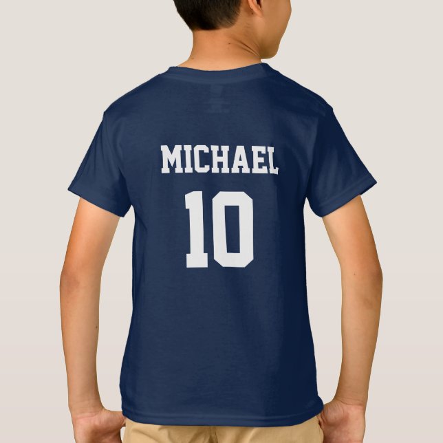 Soccer Football Personalised Name And Number  T-Shirt (Back)
