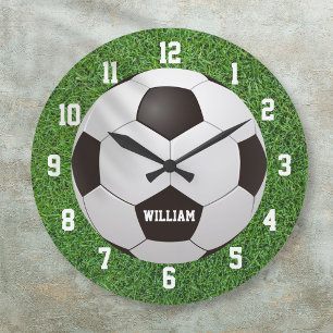 Soccer Football Personalised Name Large Clock