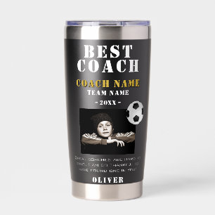 Soccer Football Photo Thank you Best Coach Insulated Tumbler