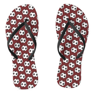 Soccer Football Player Ball Pattern Flip Flops