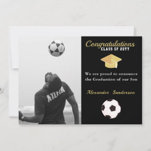 Soccer Football player graduation Photo party Announcement