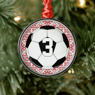 Soccer (Football) Player Jersey Number Christmas Metal Ornament