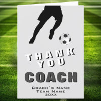 Soccer Football Player Soccer Thank you Coach Card