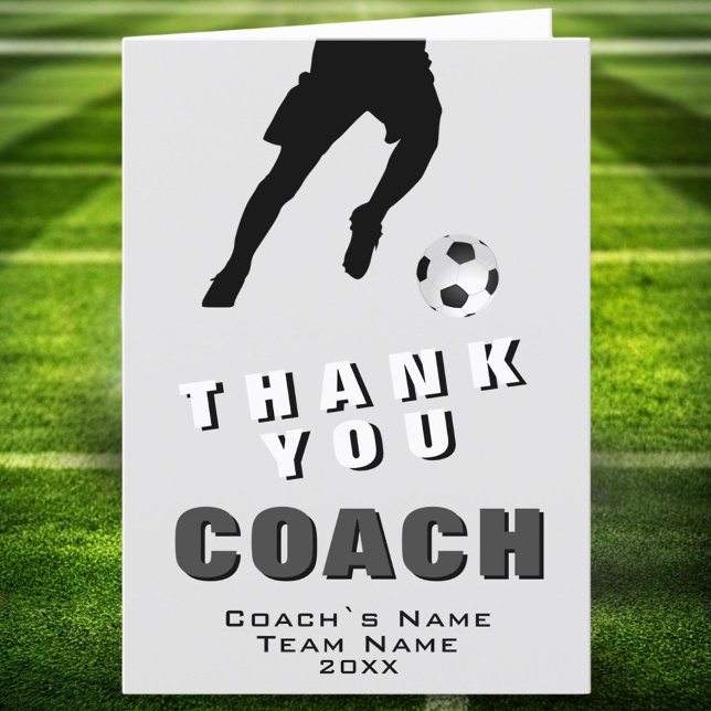 Soccer Football Player Soccer Thank you Coach Card (Creator Uploaded)