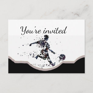 Soccer Football Player Sport Birthday Party Invitation