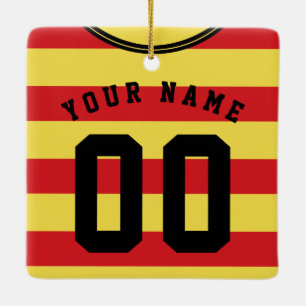 Soccer Football Rugby Jersey Name  Number Template Ceramic Tree Decoration