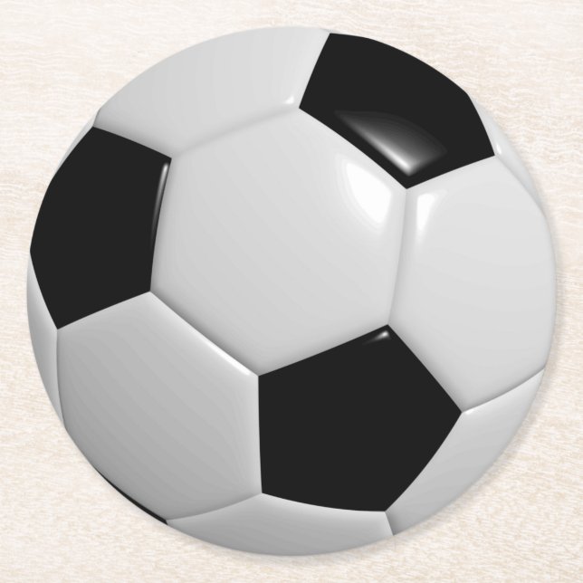 Soccer FootBall Sport Round Paper Coaster (Front)