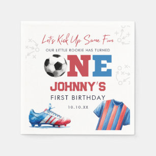 Soccer Football Sports 1st Birthday Napkin