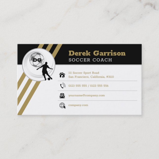 Soccer | Football Sports Coach Business Card (Front)