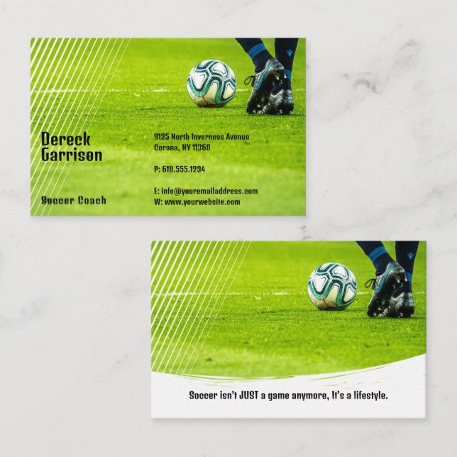 Soccer | Football Sports Coach Business Card (Front/Back)