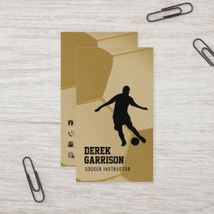 Soccer   Football Sports Coach Gold Business Card