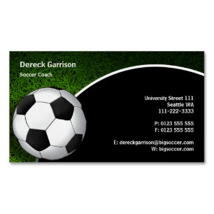 Soccer   Football Sports Coach Magnetic Business Card