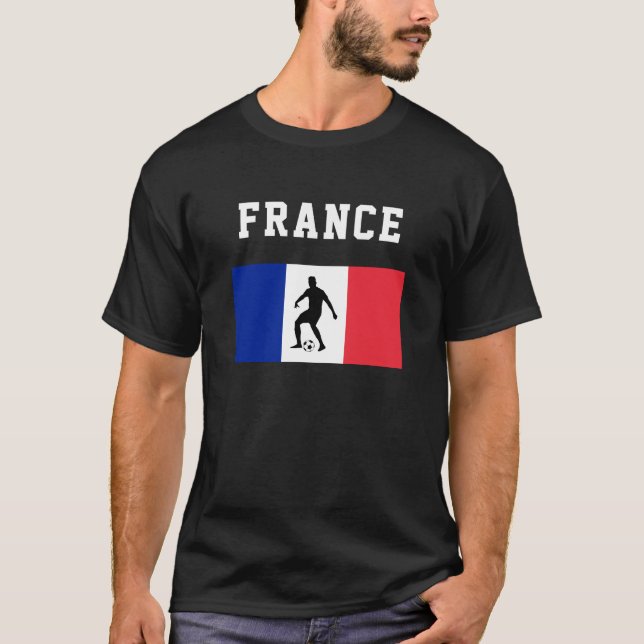 Soccer Football Sports Fan France French Flag T-Shirt (Front)
