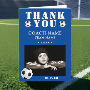 Soccer Football Sports Photo Coach Thank You Card