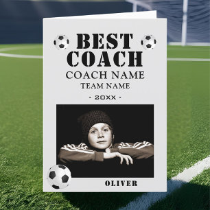 Soccer Football Sports Photo Coach  Thank You Card
