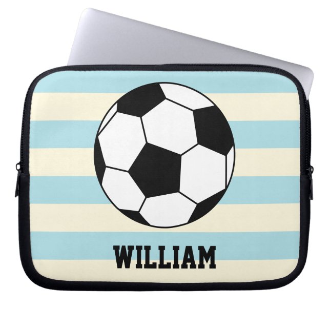 Soccer Football Sports Player Custom Name Laptop Sleeve (Front)