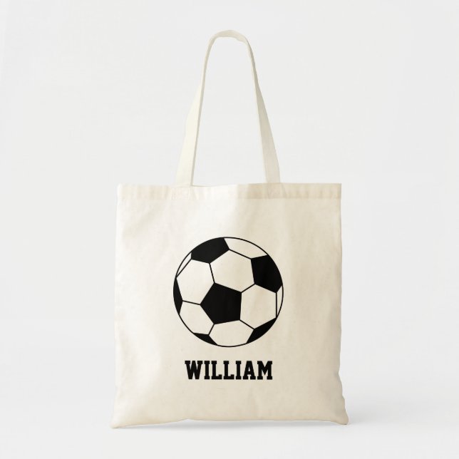 Soccer Football Sports Player Custom Name Tote Bag (Front)