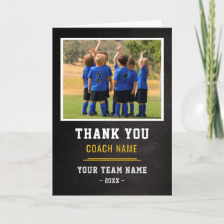 Soccer Football Team Coach Thank You Photo  Card