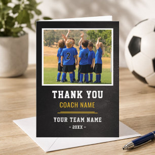 Soccer Football Team Coach Thank You Photo  Card
